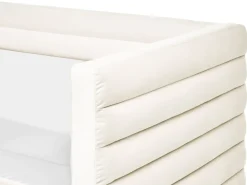 New Łóżko dzienne z szufladami Welur MEUDON 90 x 200 cm Złamana biel Dzieci Łóżka Wysuwane I Dzienne|Wszystkie Meble I Akcesoria Dziecięce