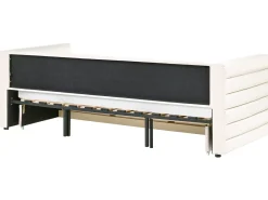 New Łóżko dzienne z szufladami Welur MEUDON 90 x 200 cm Złamana biel Dzieci Łóżka Wysuwane I Dzienne|Wszystkie Meble I Akcesoria Dziecięce