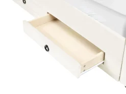 New Łóżko dzienne z szufladami Welur MEUDON 90 x 200 cm Złamana biel Dzieci Łóżka Wysuwane I Dzienne|Wszystkie Meble I Akcesoria Dziecięce