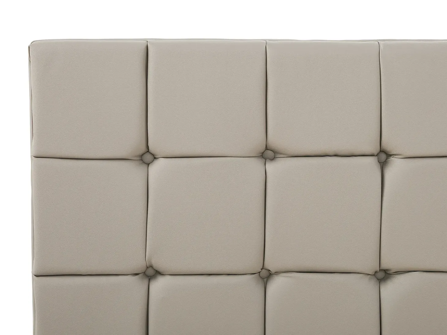 Sale Łóżko Ekoskóra AMBERT 140 x 200 cm Beżowo Łóżka Podwójne|Łóżka Skórzane