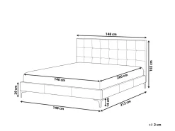 Sale Łóżko Ekoskóra AMBERT 140 x 200 cm Beżowo Łóżka Podwójne|Łóżka Skórzane