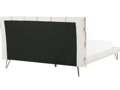 New Łóżko Ekoskóra BETIN 180 x 200 cm Jasno Łóżka Podwójne|Łóżka Skórzane