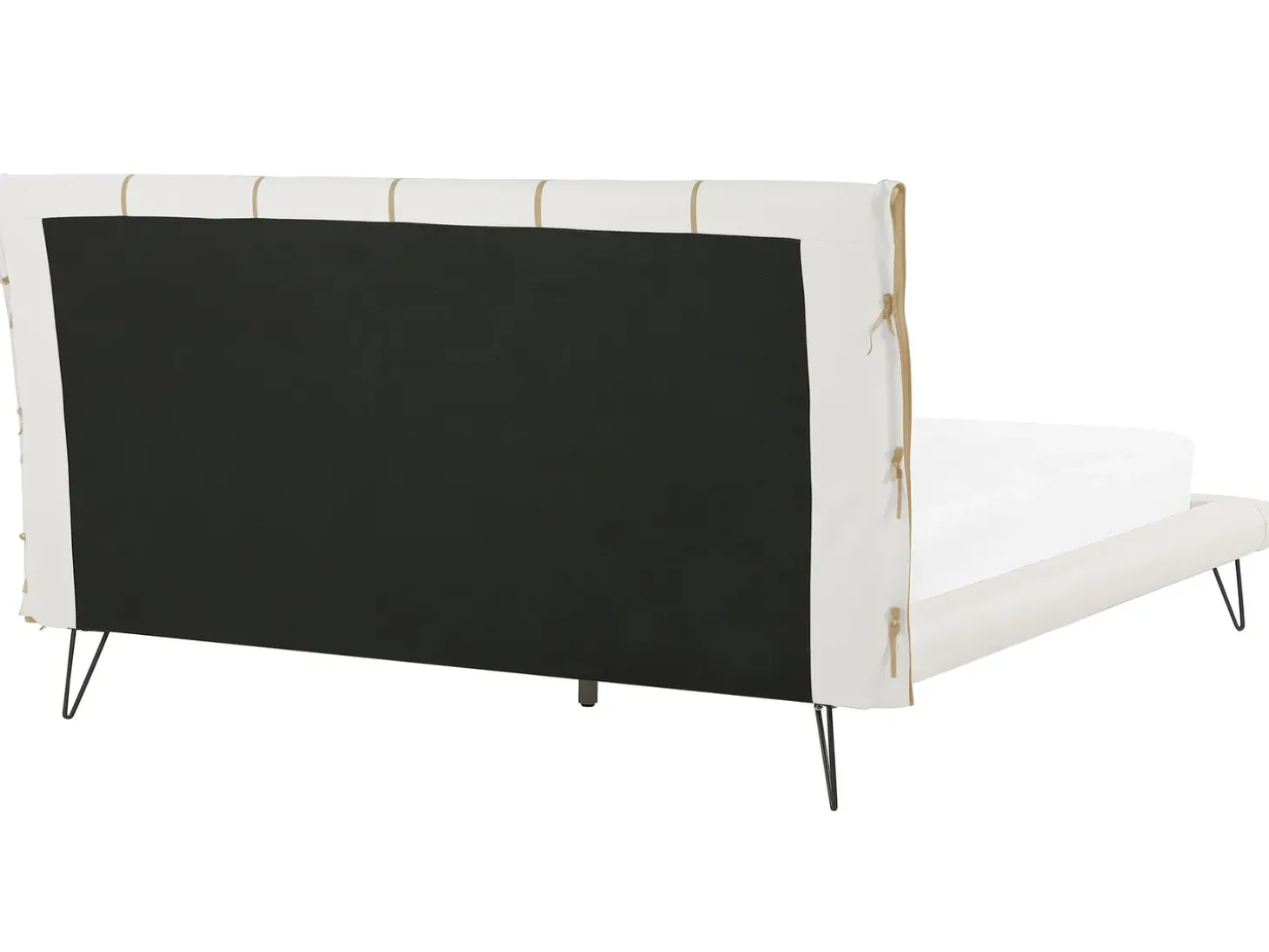 New Łóżko Ekoskóra BETIN 180 x 200 cm Jasno Łóżka Podwójne|Łóżka Skórzane
