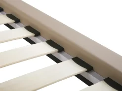 Hot Łóżko Ekoskóra BETIN 180 x 200 cm Piaskowy Łóżka Podwójne|Łóżka Skórzane