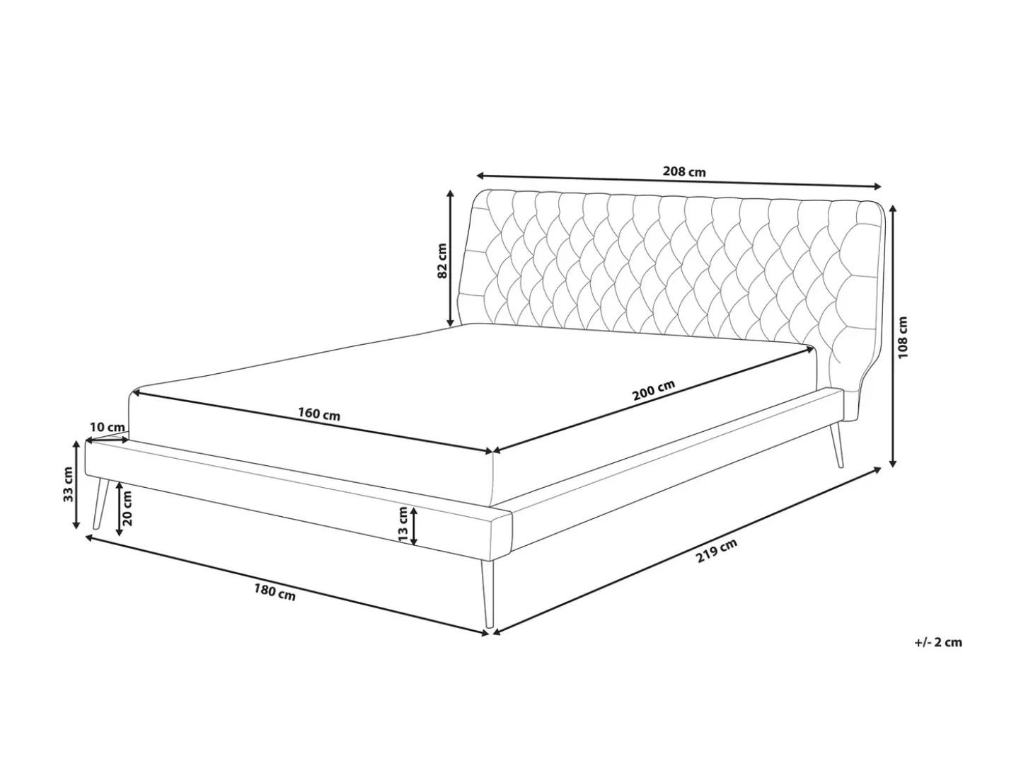 Discount Ekoskóra ESSONNE 160 x 200 cm Łóżka Podwójne|Łóżka Skórzane