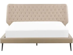 Discount Ekoskóra ESSONNE 160 x 200 cm Łóżka Podwójne|Łóżka Skórzane