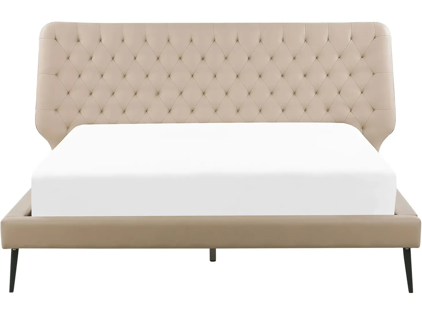Discount Ekoskóra ESSONNE 160 x 200 cm Łóżka Podwójne|Łóżka Skórzane