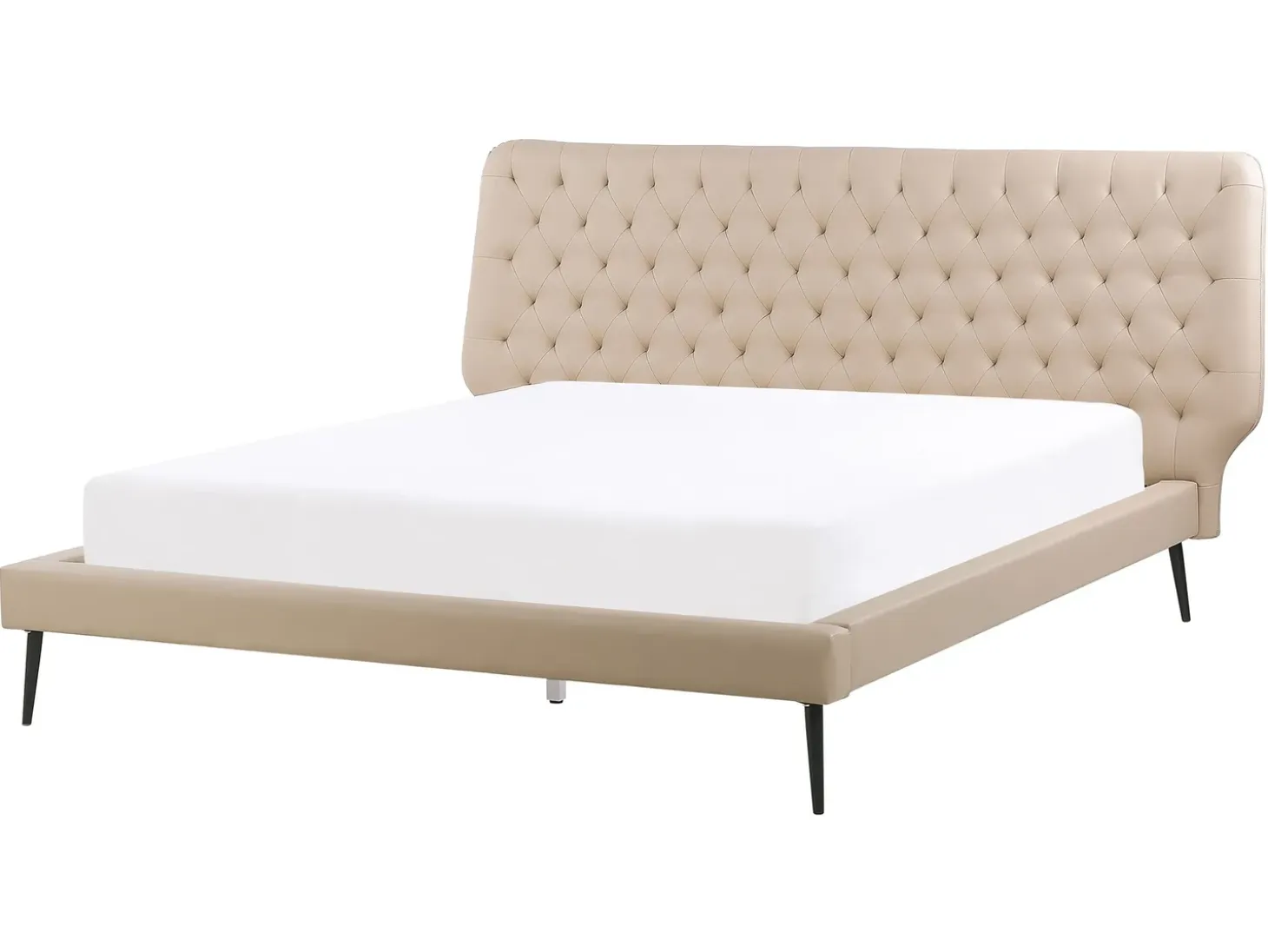 Discount Ekoskóra ESSONNE 160 x 200 cm Łóżka Podwójne|Łóżka Skórzane