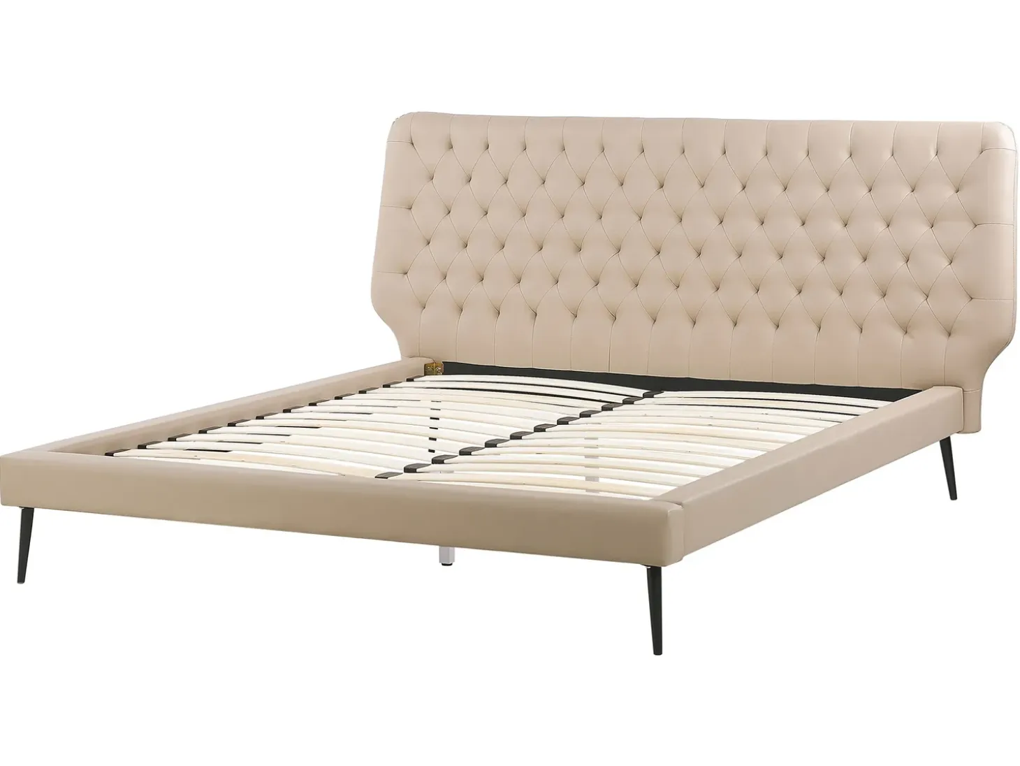 Discount Ekoskóra ESSONNE 160 x 200 cm Łóżka Podwójne|Łóżka Skórzane