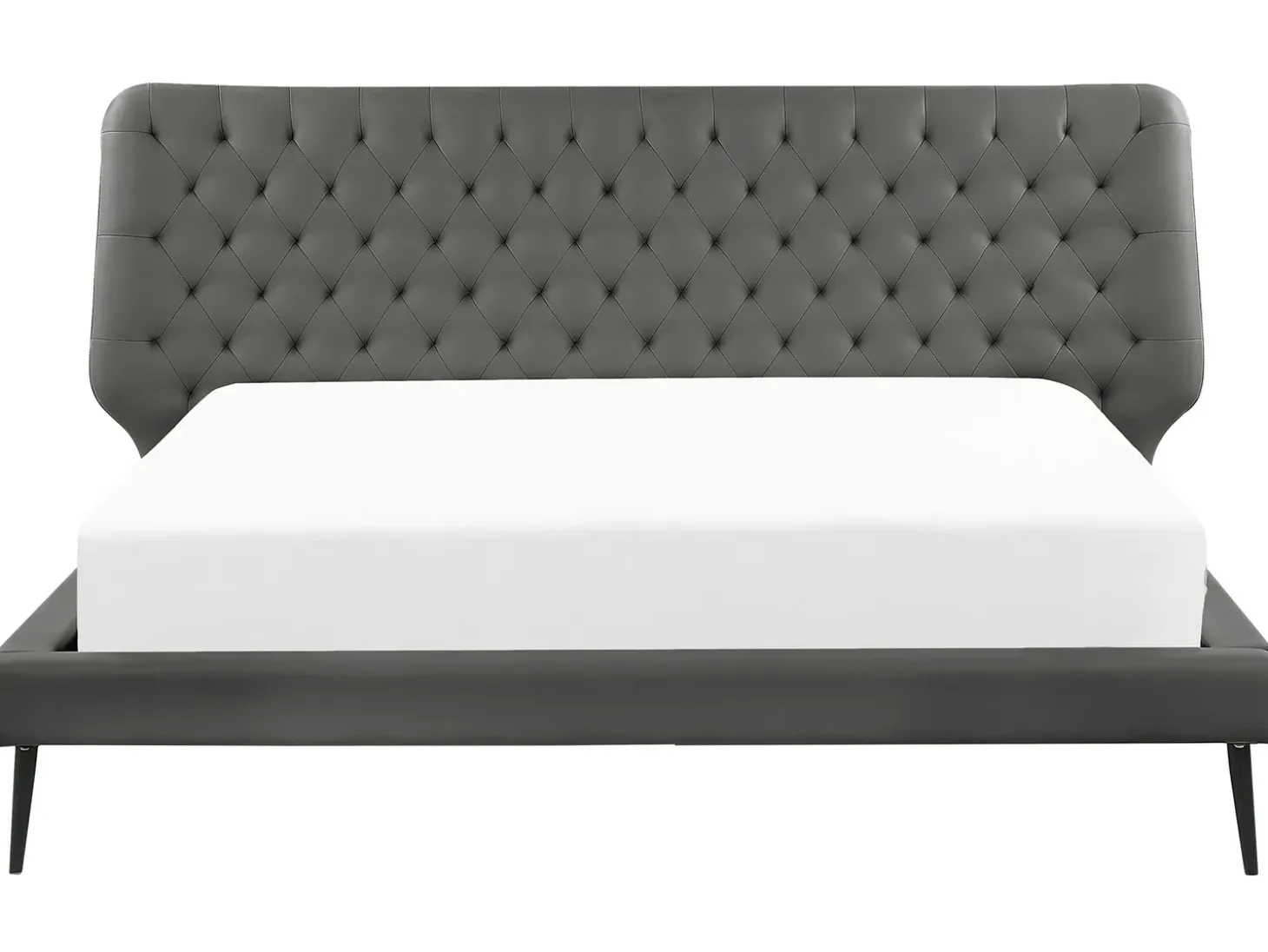 Clearance Ekoskóra ESSONNE 180 x 200 cm Łóżka Podwójne|Łóżka Skórzane