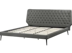 Clearance Ekoskóra ESSONNE 180 x 200 cm Łóżka Podwójne|Łóżka Skórzane