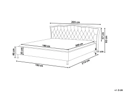 Best Ekoskóra METZ 180 x 200 cm Biały Łóżka Podwójne|Łóżka Skórzane