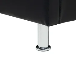 Discount Łóżko Ekoskóra METZ 160 x 200 cm Czarny Łóżka Podwójne|Łóżka Skórzane