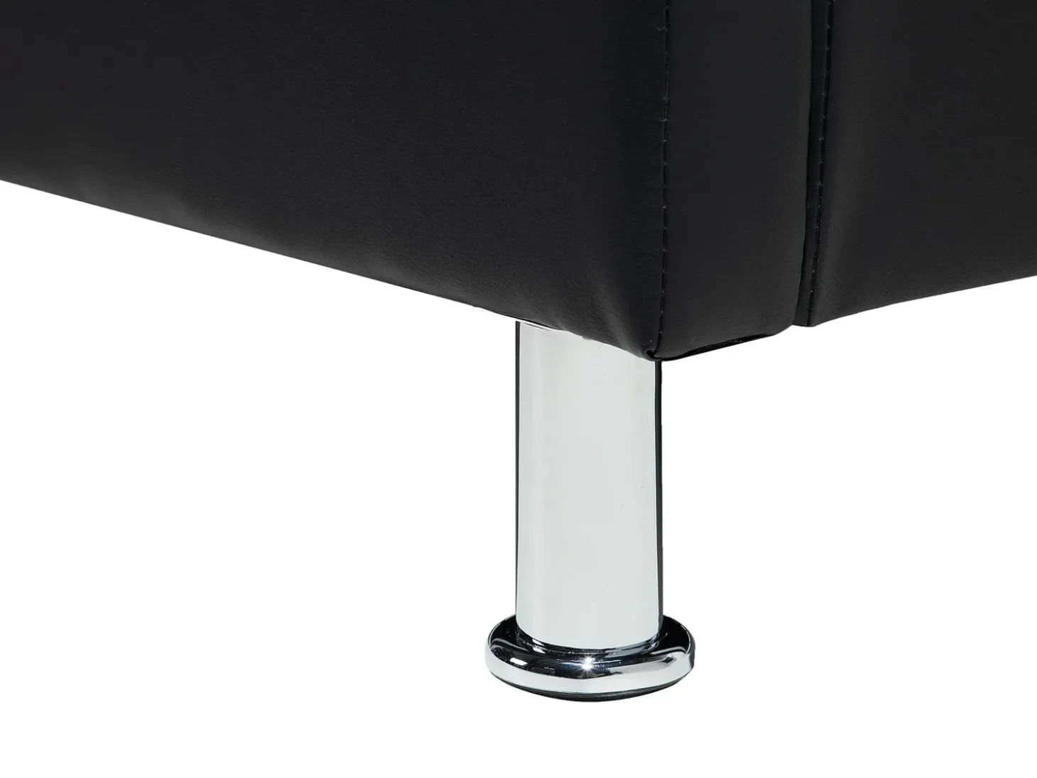 Discount Łóżko Ekoskóra METZ 160 x 200 cm Czarny Łóżka Podwójne|Łóżka Skórzane