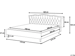 Discount Łóżko Ekoskóra METZ 160 x 200 cm Czarny Łóżka Podwójne|Łóżka Skórzane