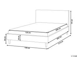 Discount FITOU 120 x 200 cm Czarny Łóżka Tapicerowane|Łóżka Podwójne