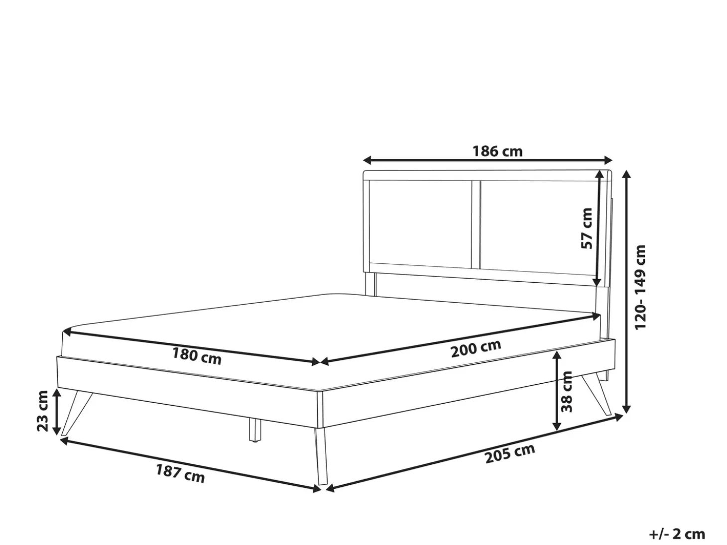 Discount Łóżko ISTRES 180 x 200 cm Jesion naturalny Łóżka Podwójne|Wszystkie Łóżka
