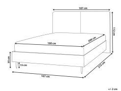 Clearance Łóżko IZERNORE 160 x 200 cm Ciemnoszary Łóżka Tapicerowane|Łóżka Podwójne