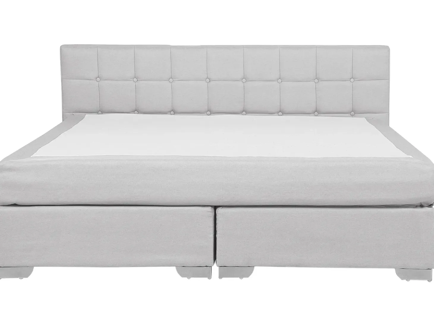 Outlet Łóżko kontynentalne ADMIRAL 180 x 200 cm Jasnoszary Łóżka Tapicerowane|Łóżka Podwójne