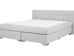 Outlet Łóżko kontynentalne ADMIRAL 180 x 200 cm Jasnoszary Łóżka Tapicerowane|Łóżka Podwójne