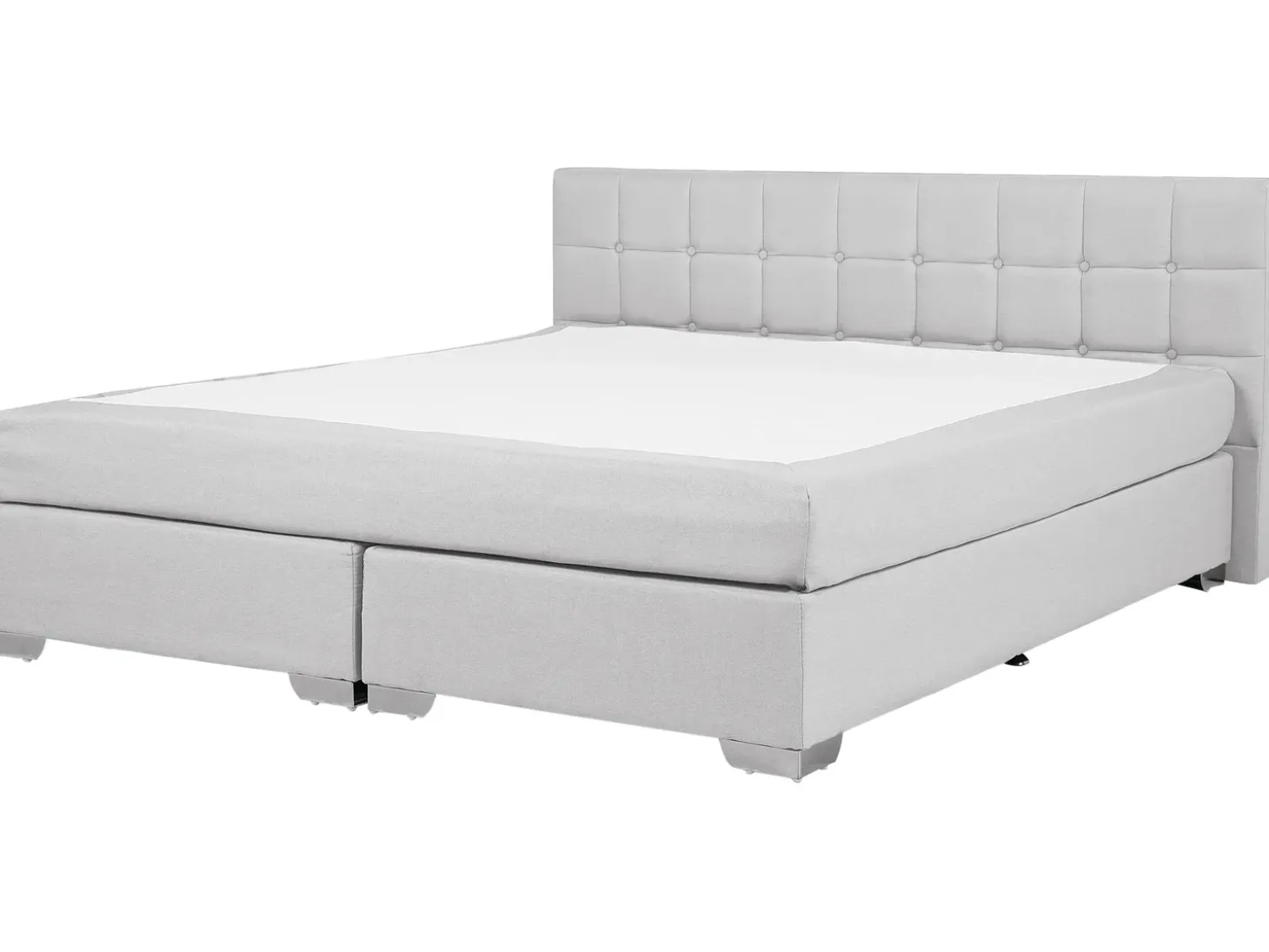 Outlet Łóżko kontynentalne ADMIRAL 180 x 200 cm Jasnoszary Łóżka Tapicerowane|Łóżka Podwójne