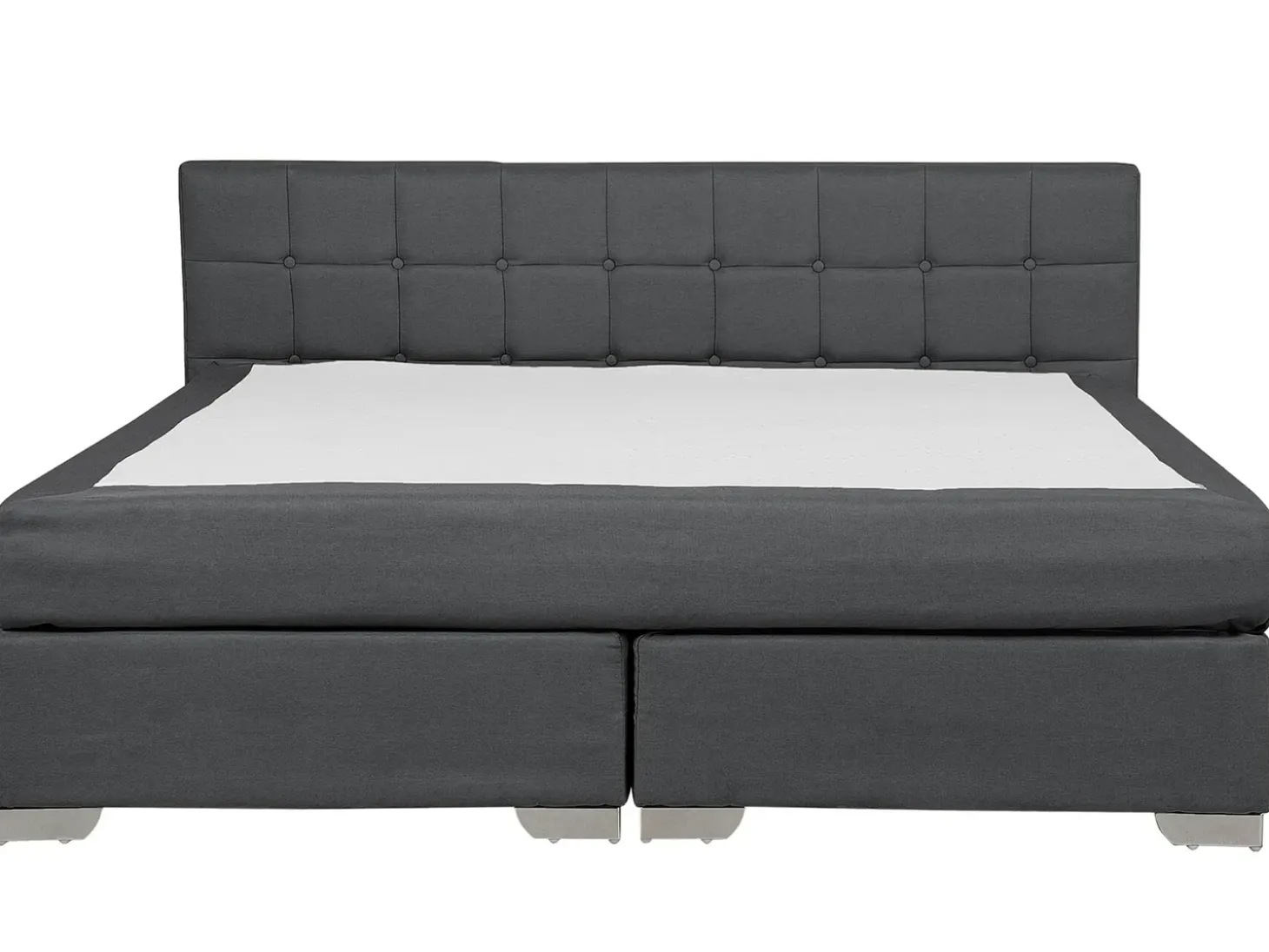 Clearance Łóżko kontynentalne ADMIRAL 180 x 200 cm Ciemnoszary Łóżka Tapicerowane|Łóżka Podwójne