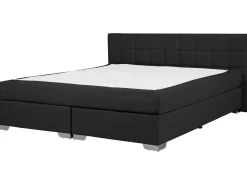 Best Łóżko kontynentalne ADMIRAL 180 x 200 cm Czarny Łóżka Tapicerowane|Łóżka Podwójne
