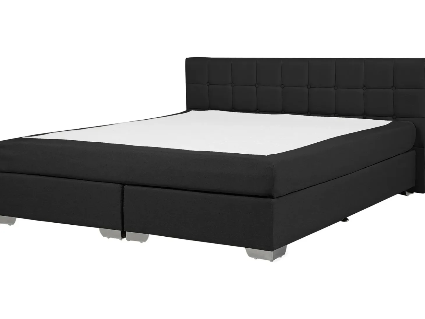 Best Łóżko kontynentalne ADMIRAL 180 x 200 cm Czarny Łóżka Tapicerowane|Łóżka Podwójne