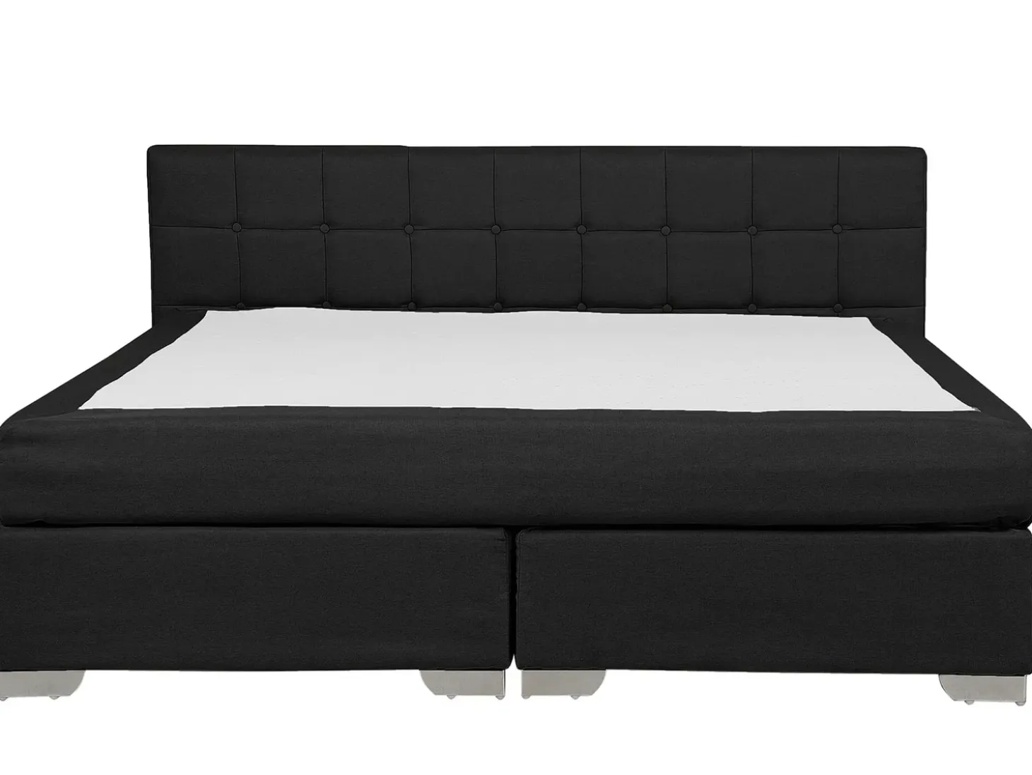 Best Łóżko kontynentalne ADMIRAL 180 x 200 cm Czarny Łóżka Tapicerowane|Łóżka Podwójne