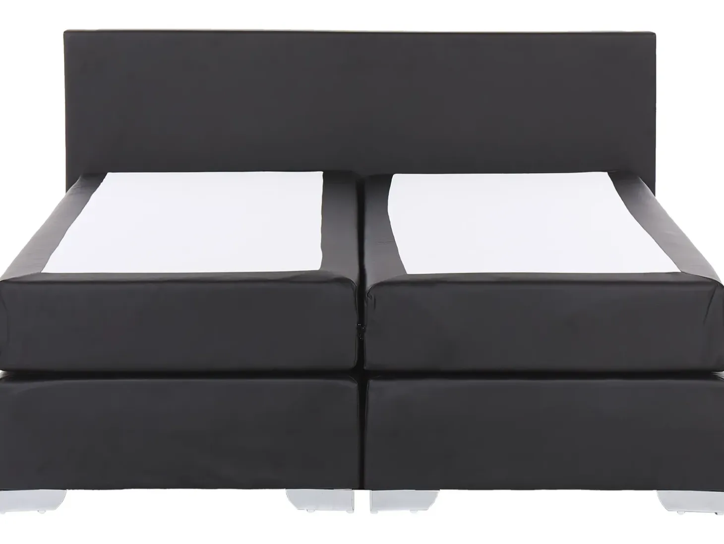 Clearance Łóżko kontynentalne Ekoskóra PRESIDENT 180 x 200 cm Czarny Łóżka Podwójne|Łóżka Kontynentalne