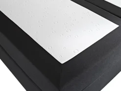 Clearance Łóżko kontynentalne Ekoskóra PRESIDENT 180 x 200 cm Czarny Łóżka Podwójne|Łóżka Kontynentalne