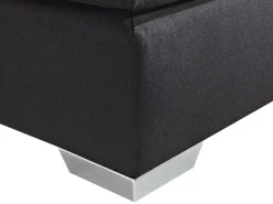 Clearance Łóżko kontynentalne Ekoskóra PRESIDENT 180 x 200 cm Czarny Łóżka Podwójne|Łóżka Kontynentalne