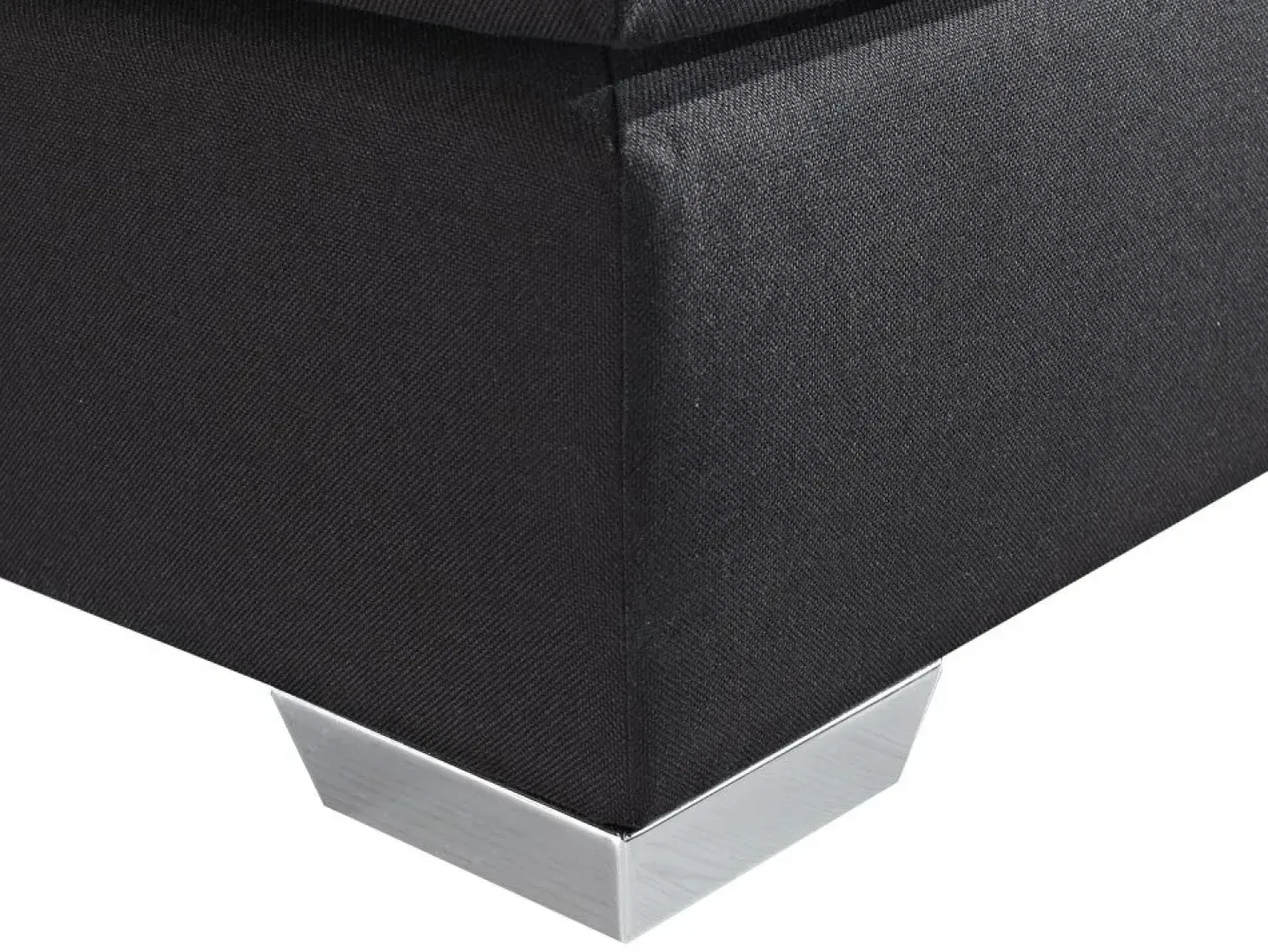 Clearance Łóżko kontynentalne Ekoskóra PRESIDENT 180 x 200 cm Czarny Łóżka Podwójne|Łóżka Kontynentalne