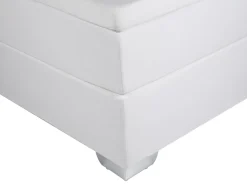Hot Łóżko kontynentalne Ekoskóra PRESIDENT 160 x 200 cm Czarny/ biały Łóżka Podwójne|Łóżka Kontynentalne
