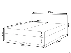 Clearance Łóżko kontynentalne PRESIDENT 160 x 200 cm Jasnoszary Łóżka Tapicerowane|Łóżka Podwójne