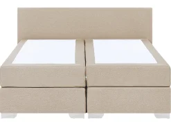 Outlet Łóżko kontynentalne PRESIDENT 160 x 200 cm Beżowy Łóżka Tapicerowane|Łóżka Podwójne