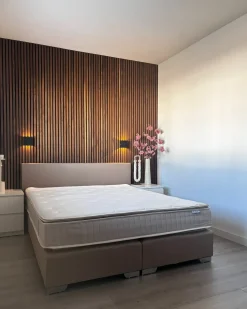 Outlet Łóżko kontynentalne PRESIDENT 160 x 200 cm Beżowy Łóżka Tapicerowane|Łóżka Podwójne
