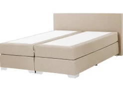 Outlet Łóżko kontynentalne PRESIDENT 160 x 200 cm Beżowy Łóżka Tapicerowane|Łóżka Podwójne