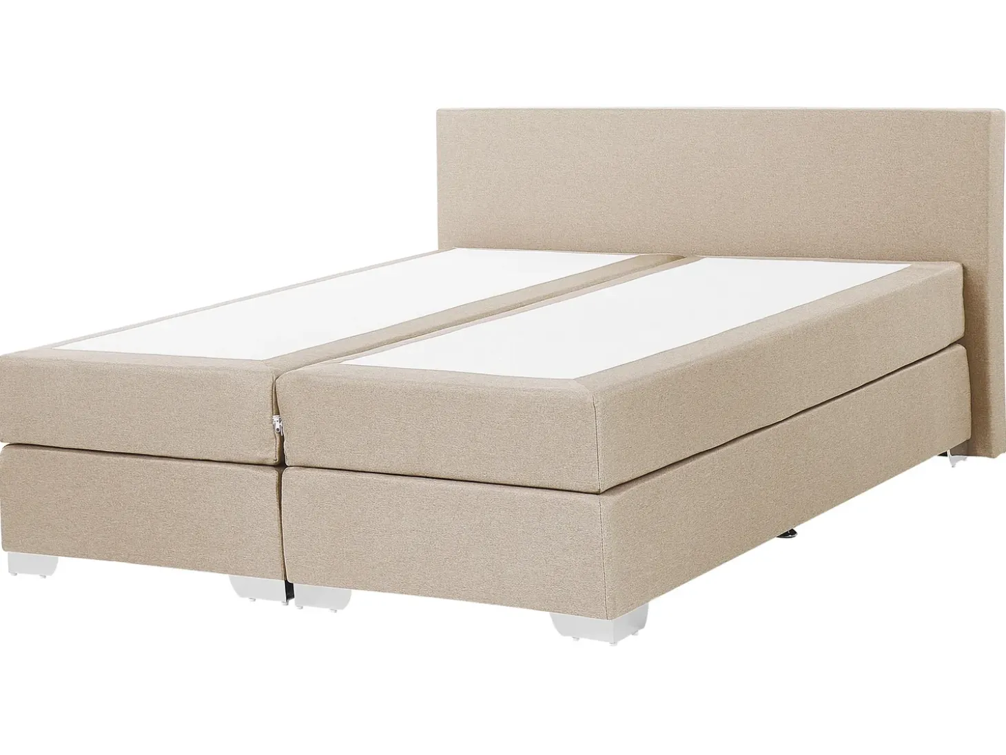 Outlet Łóżko kontynentalne PRESIDENT 160 x 200 cm Beżowy Łóżka Tapicerowane|Łóżka Podwójne