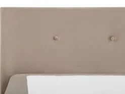 Discount Łóżko kontynentalne Welur CONSUL 180 x 200 cm Jasnobeżowy Łóżka Tapicerowane|Łóżka Podwójne