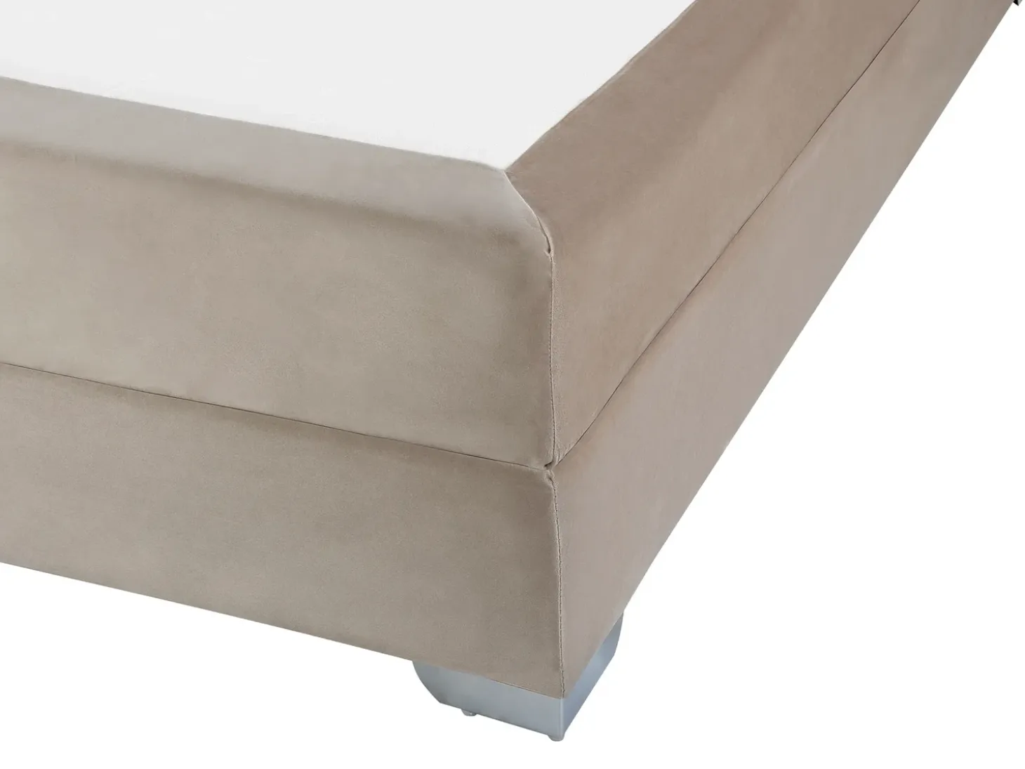 Discount Łóżko kontynentalne Welur CONSUL 180 x 200 cm Jasnobeżowy Łóżka Tapicerowane|Łóżka Podwójne