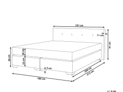 Discount Łóżko kontynentalne Welur CONSUL 180 x 200 cm Jasnobeżowy Łóżka Tapicerowane|Łóżka Podwójne