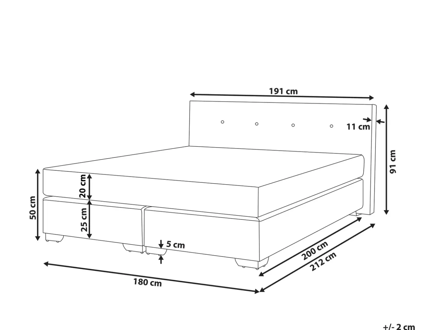 Discount Łóżko kontynentalne Welur CONSUL 180 x 200 cm Jasnobeżowy Łóżka Tapicerowane|Łóżka Podwójne
