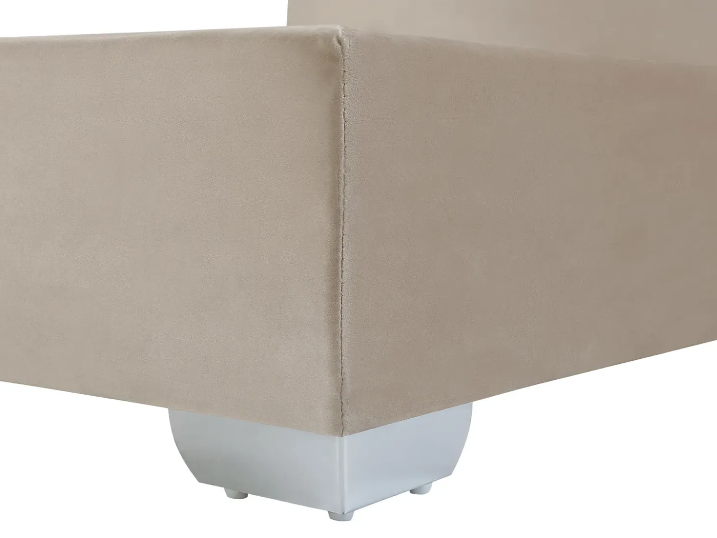 Discount Łóżko kontynentalne Welur CONSUL 180 x 200 cm Jasnobeżowy Łóżka Tapicerowane|Łóżka Podwójne