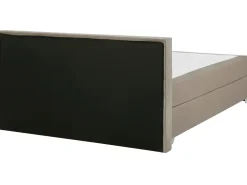 Discount Łóżko kontynentalne Welur CONSUL 180 x 200 cm Jasnobeżowy Łóżka Tapicerowane|Łóżka Podwójne