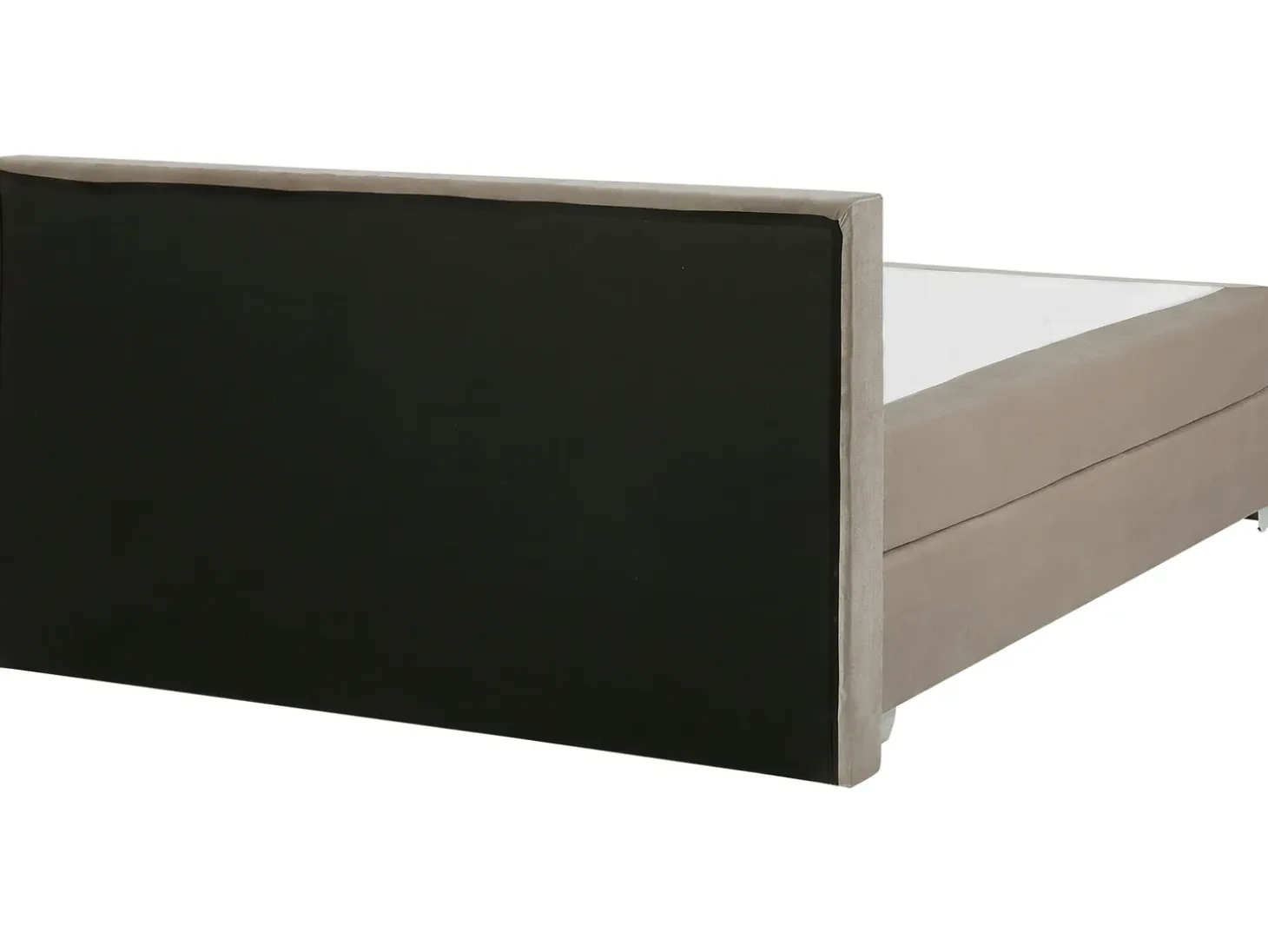 Discount Łóżko kontynentalne Welur CONSUL 180 x 200 cm Jasnobeżowy Łóżka Tapicerowane|Łóżka Podwójne