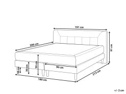 Outlet Łóżko kontynentalne Welur MARQUISE 180 x 200 cm Łóżka Tapicerowane|Łóżka Podwójne
