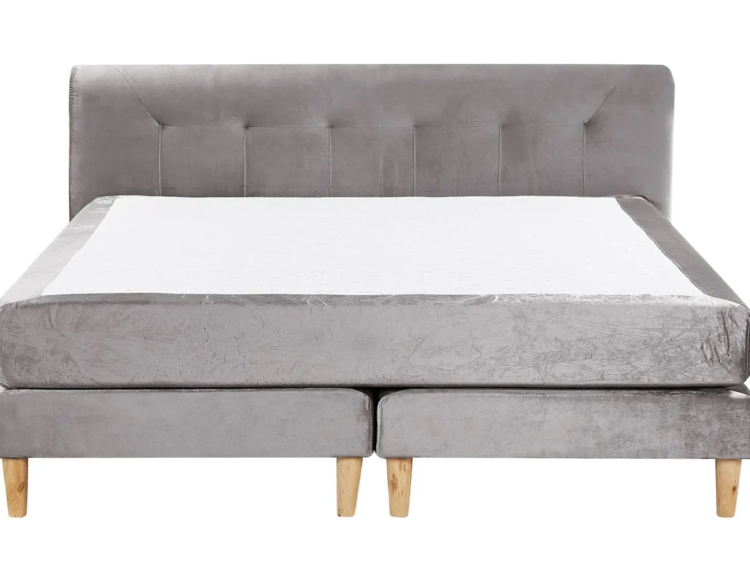 Outlet Łóżko kontynentalne Welur MARQUISE 180 x 200 cm Łóżka Tapicerowane|Łóżka Podwójne