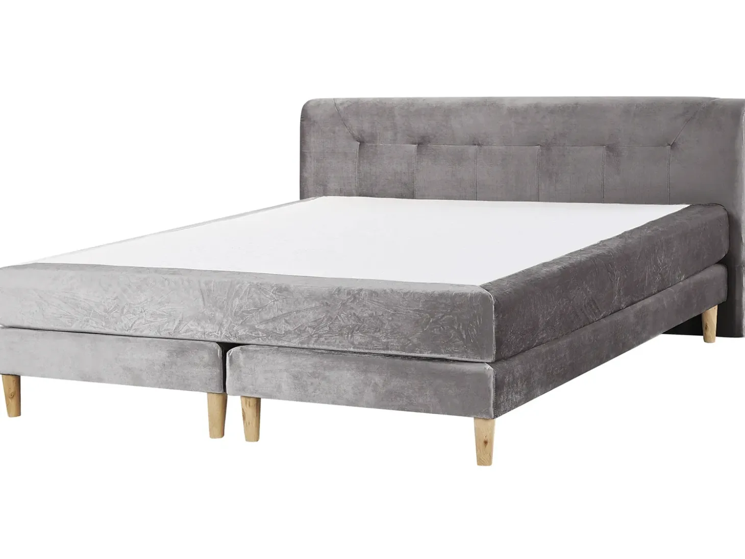Outlet Łóżko kontynentalne Welur MARQUISE 180 x 200 cm Łóżka Tapicerowane|Łóżka Podwójne