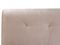 Outlet Łóżko kontynentalne Welur MARQUISE 180 x 200 cm Beżowy Łóżka Tapicerowane|Łóżka Podwójne